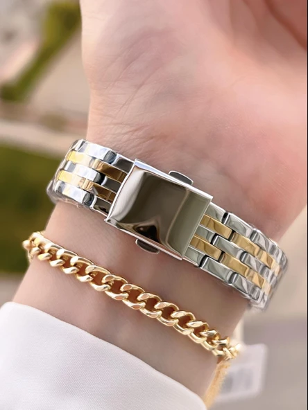 Ferrucci Çelik Kordon Kararma Renk Atma Yapmaz 2 Yıl Garantili Kadın Kol Saati+Bileklik F.03548.04 - 3