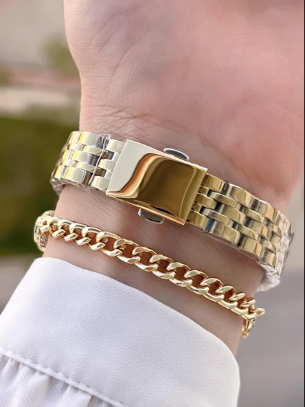 Ferrucci Çelik Kordon Kararma Renk Atma Yapmaz 2 Yıl Garantili Kadın Kol Saati+Bileklik F.03262.04 - Resim 3