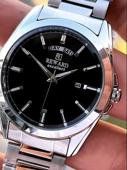 Reward Çelik Kordon 5 Atm Suya Dayanıklı Takvimli Kadran 2 Yıl Garantili Erkek Kol Saati ERW147126.3 - Resim 3