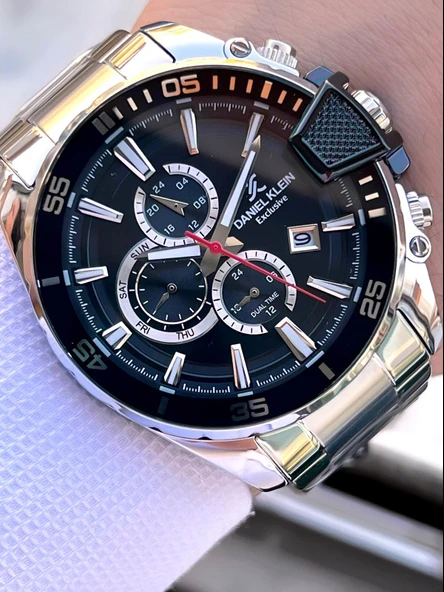 Daniel Klein Çelik Kordon Kronometreli Kadran Tasarımı 5 Atm Suya Dayanıklı Erkek Kol Saati 10034.N1 ürün görseli
