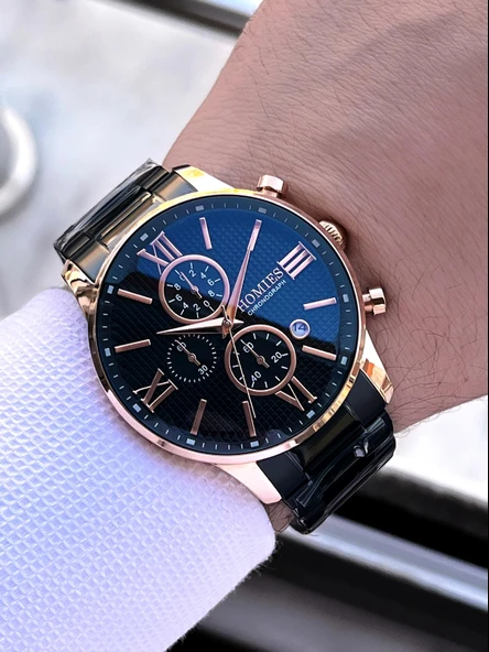 Homies İç Fonksiyonları Aktif 30 Mt Suya Dayanıklı 2 Yıl Garantili Erkek Kol Saati ERK.7S01-5 - Resim 2