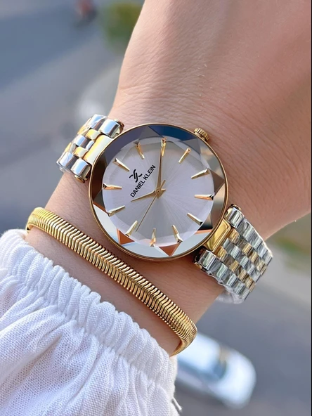 Daniel Klein Özel Kesme Camlı 3 Atm Suya Dayanıklı 2 Yıl Garantili Kadın Kol Saati+Bileklik V92601.3 ürün görseli