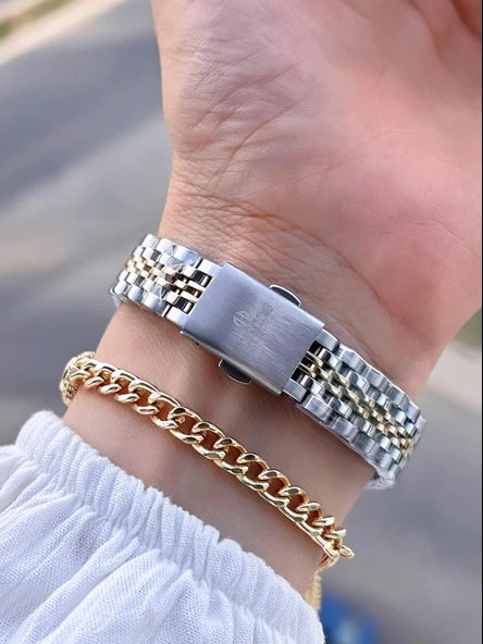 Homies Çelik Kordon 2 Yıl Garantili 30 Mt Suya Dayanıklı Kadın Kol Saati+Bileklik HM.B26416.3 - Resim 3