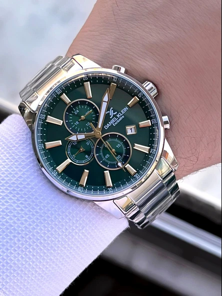 Daniel Klein Çelik Kordon Kronometreli Kadran Tasarımı 3 Atm Suya Dayanıklı Erkek Kol Saati 10602.10 - Resim 2