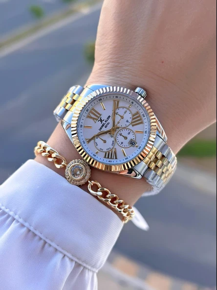 Daniel Klein Çelik Kordon 30 Mt Suya Dayanıklı Kadın Kol Saati+Bileklik BYN.10877.3 - Resim 2