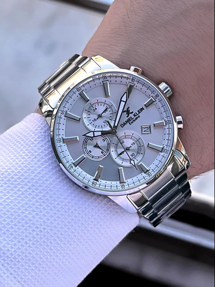 Daniel Klein Çelik Kordon Kronometreli Kadran Tasarımı 3 Atm Suya Dayanıklı Erkek Kol Saati 10602.11 - Resim 2