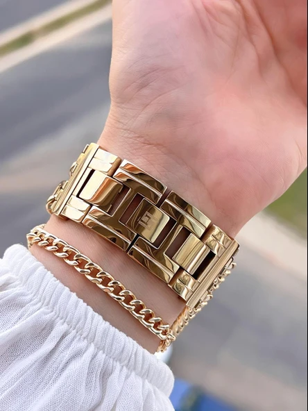 Homies Çelik Kordon 2 Yıl Garantili 30 Mt Suya Dayanıklı Kadın Kol Saati+Bileklik HM.B0146SR - Resim 4