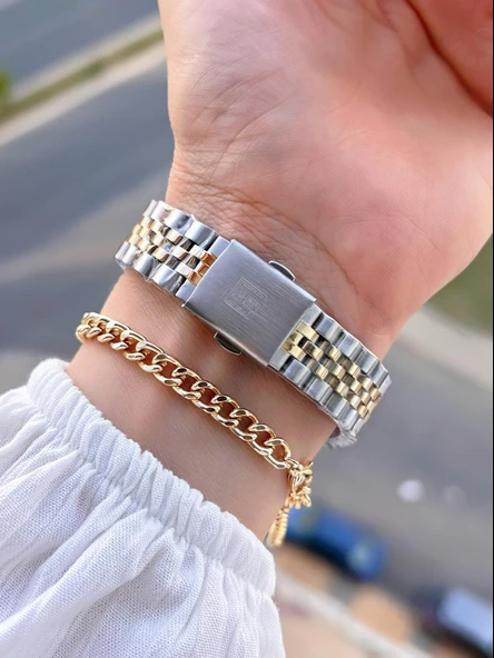 Homies Çelik Kordon 2 Yıl Garantili 30 Mt Suya Dayanıklı Kadın Kol Saati+Bileklik HM.23257.3 - Resim 3