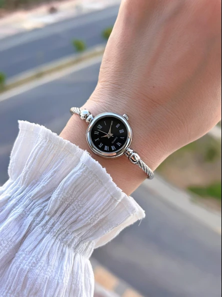 Coliseum Çelik Kordon Cartier Model Elips (Oval) Tasarım Kadın Kol Saati FG.HS.006 - Resim 2