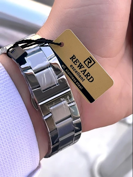 Reward Çelik Kordon 2 Yıl Garantili 5 Atm Suya Dayanıklı İç Fonksiyonları Aktif Erkek Kol Saati RE21 - Resim 4