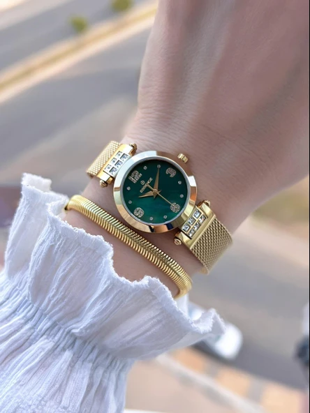 Essence Çelik Kasa Ve Kordon 2 Yıl Garantili 3 Atm Suya Dayanıklı Kadın Kol Saat+Bileklik ESM170 - Resim 2