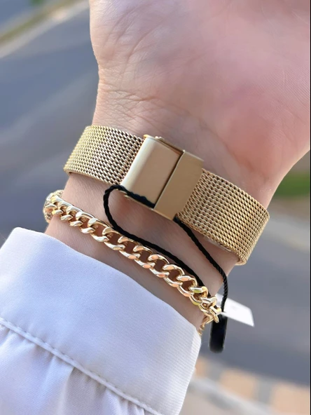 Daniel Klein Çelik Hasır Kordon 30 Mt Suya Dayanıklı Kadın Kol Saati+Bileklik BYN.13966.2 - Resim 3