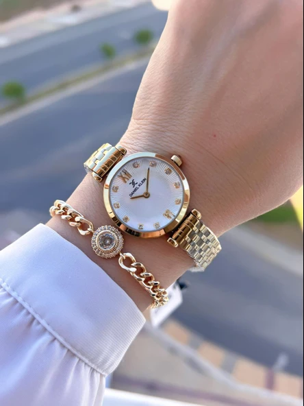 Daniel Klein Çelik Kordon 30 Mt Suya Dayanıklı Kadın Kol Saati+Bileklik BYN.14094.2 - Resim 2