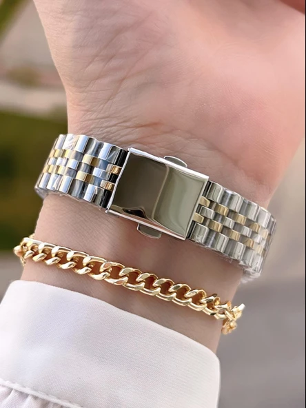 Ferrucci Çelik Kordon Kararma Renk Atma Yapmaz 2 Yıl Garantili Kadın Kol Saati+Bileklik F.03536.04 - Resim 3