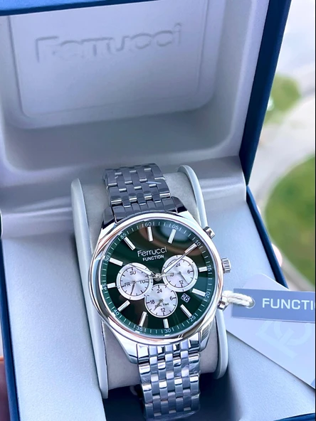 Ferrucci Çelik Kordon İç Fonksiyonları Aktif 30 Mt Suya Dayanıklı Erkek Kol Saati F.FG03550.02 - Resim 4