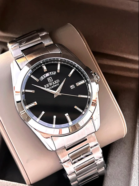 Reward Çelik Kordon 5 Atm Suya Dayanıklı Takvimli Kadran 2 Yıl Garantili Erkek Kol Saati ERW147126.3 - Resim 4