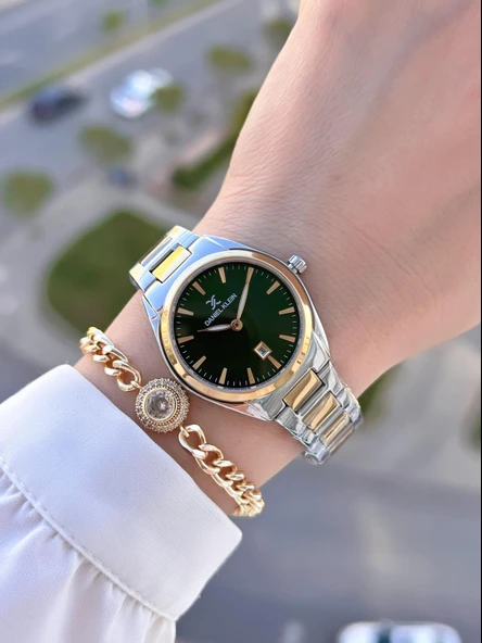 Daniel Klein Çelik Kordon 2 Yıl Garantili 3 Atm Suya Dayanıklı+Bileklik Kadın Kol Saat BFG.13625.8 - Resim 2