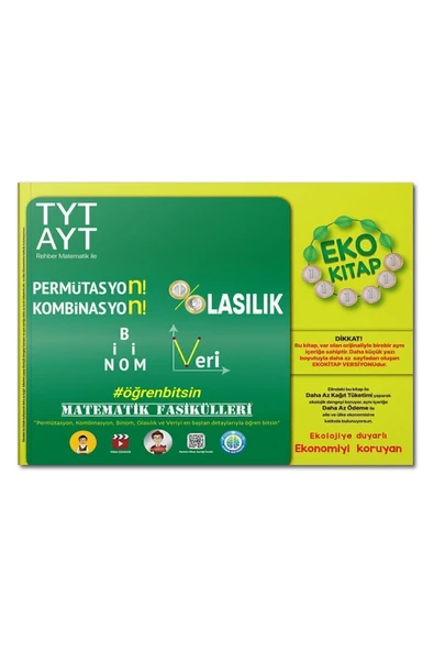 REHBER MATEMATİK YAYINLARI Tyt -Ayt Matematik Fasikülleri -Permütasyon, Kombinasyon, Olasılık, Binom, Veri Eko