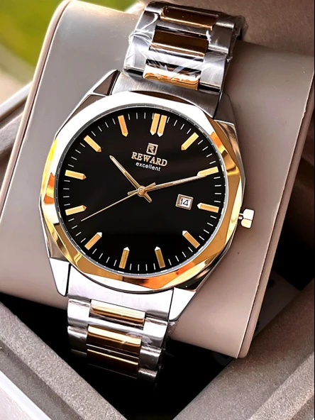 Reward Çelik Kordon 5 Atm Suya Dayanıklı Takvimli Kadran 2 Yıl Garantili Erkek Kol Saati WE.147131.4 - Resim 4