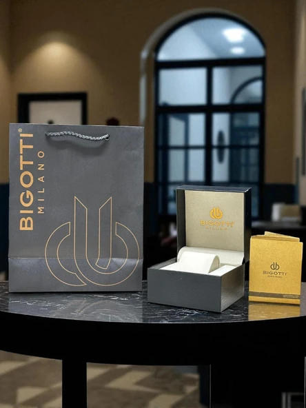 Bigotti Özel Kutulu Nişan Ve Damat Saati 2 Yıl Garantili İç Fonksiyonları Aktif Erkek Kol Saati XB01 - Resim 6