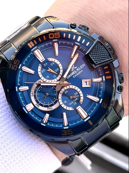Daniel Klein Çelik Kordon Kronometreli Kadran Tasarımı 5 Atm Suya Dayanıklı Erkek Kol Saati 10034.N6 ürün görseli
