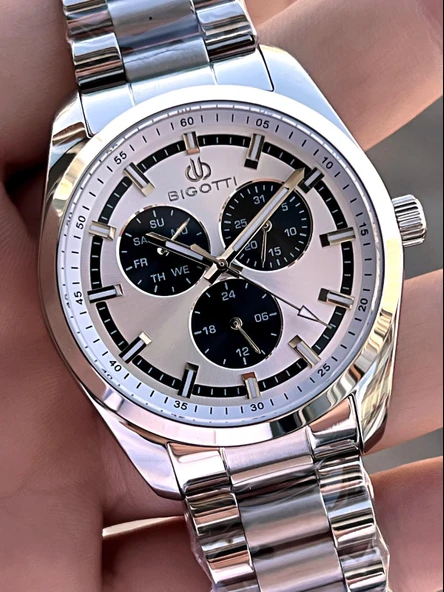 Bigotti Özel Kutulu Nişan Ve Damat Saati 2 Yıl Garantili İç Fonksiyonları Aktif Erkek Kol Saati XB01 - Resim 3