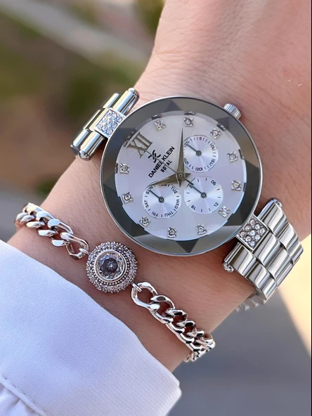 Daniel Klein Çelik Kordon 30 Mt Suya Dayanıklı Kadın Kol Saati+Bileklik BYN.10728.M1 ürün görseli