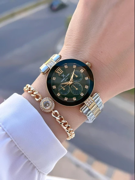 Daniel Klein Çelik Kordon 30 Mt Suya Dayanıklı Kadın Kol Saati+Bileklik BYN.10728.M4 - Resim 2