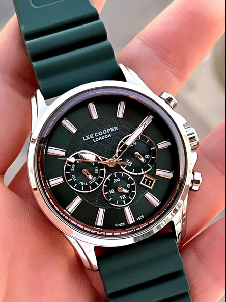Lee Cooper Silikon Kordon İç Fonksiyonları Aktif 5 Atm Suya Dayanıklı Erkek Kol Saati ELC.08170.375 - Resim 4