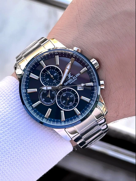 Daniel Klein Çelik Kordon Kronometreli Kadran Tasarımı 3 Atm Suya Dayanıklı Erkek Kol Saati 10602.13 - Resim 2