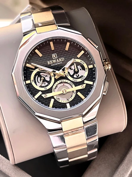 Reward Çelik Kordon 2 Yıl Garantili 5 Atm Suya Dayanıklı İç Fonksiyonları Aktif Erkek Kol Saati RE27 - Resim 4