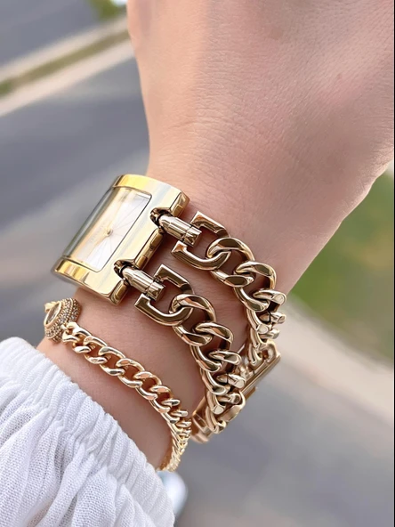 Homies Çelik Kordon 2 Yıl Garantili 30 Mt Suya Dayanıklı Kadın Kol Saati+Bileklik HM.B0146SR - Resim 3