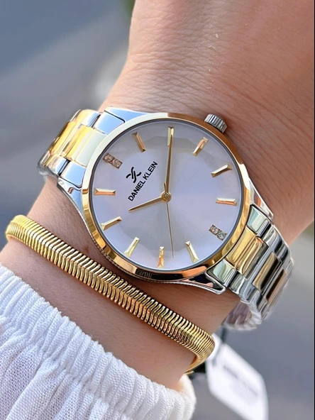 Daniel Klein Özel Kesme Camlı 3 Atm Suya Dayanıklı 2 Yıl Garantili Kadın Kol Saati+Bileklik V10925.3 ürün görseli