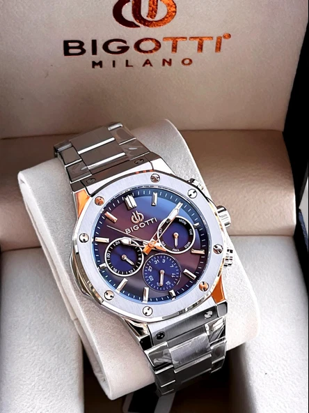 Bigotti Özel Kutulu Nişan Ve Damat Saati 2 Yıl Garantili İç Fonksiyonları Aktif Erkek Kol Saati BX03 - Resim 6