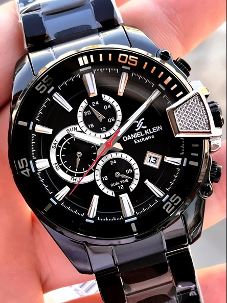 Daniel Klein Çelik Kordon Kronometreli Kadran Tasarımı 5 Atm Suya Dayanıklı Erkek Kol Saati 10034.N5 - Resim 4