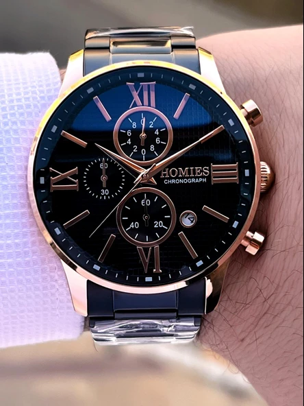 Homies İç Fonksiyonları Aktif 30 Mt Suya Dayanıklı 2 Yıl Garantili Erkek Kol Saati ERK.7S01-5 - Resim 3