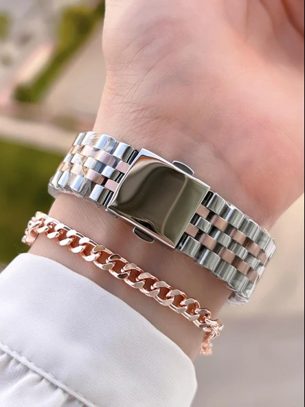 Ferrucci Çelik Kordon Kararma Renk Atma Yapmaz 2 Yıl Garantili Kadın Kol Saati+Bileklik F.03464.02 - Resim 3