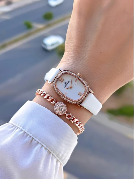 Daniel Klein Deri Kordon 30 Mt Suya Dayanıklı 2 Yıl Garantili Kadın Kol Saati+Bileklik BFG13943.5 - Resim 2