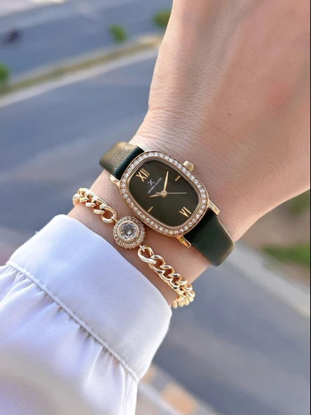 Daniel Klein Deri Kordon 30 Mt Suya Dayanıklı 2 Yıl Garantili Kadın Kol Saati+Bileklik BFG13943.4 - Resim 2