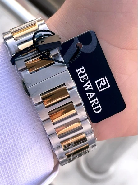 Reward Çelik Kordon 5 Atm Suya Dayanıklı Takvimli Kadran 2 Yıl Garantili Erkek Kol Saati WE.147126.1 - Resim 5