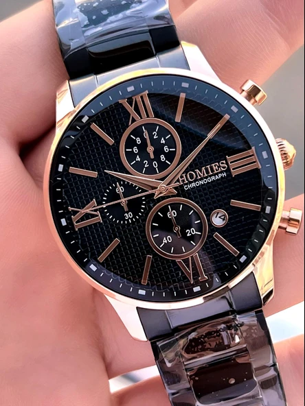 Homies İç Fonksiyonları Aktif 30 Mt Suya Dayanıklı 2 Yıl Garantili Erkek Kol Saati ERK.7S01-5 - Resim 4