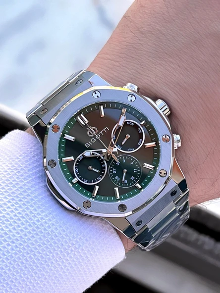 Bigotti Özel Kutulu Nişan Ve Damat Saati 2 Yıl Garantili İç Fonksiyonları Aktif Erkek Kol Saati BX01 - Resim 2