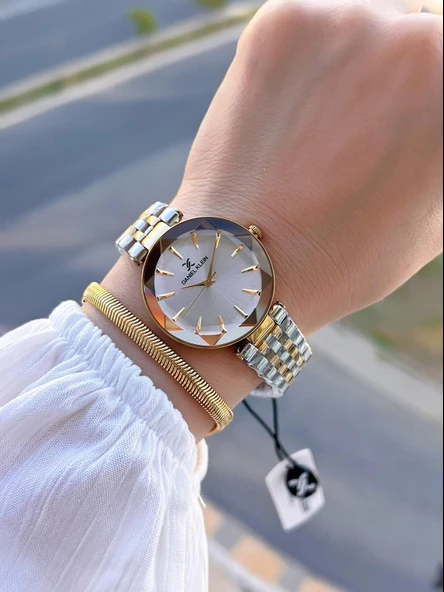 Daniel Klein Özel Kesme Camlı 3 Atm Suya Dayanıklı 2 Yıl Garantili Kadın Kol Saati+Bileklik V92601.3 - Resim 2