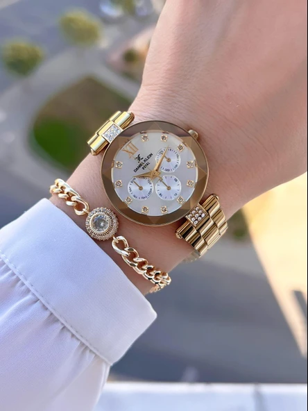 Daniel Klein Çelik Kordon 30 Mt Suya Dayanıklı Kadın Kol Saati+Bileklik BYN.10728.M2 - 2