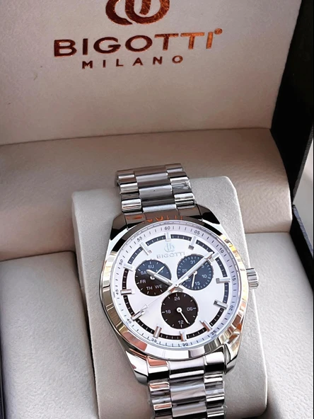 Bigotti Özel Kutulu Nişan Ve Damat Saati 2 Yıl Garantili İç Fonksiyonları Aktif Erkek Kol Saati XB01 - Resim 5