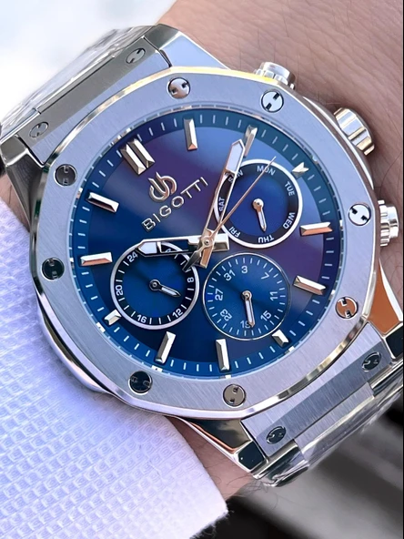 Bigotti Özel Kutulu Nişan Ve Damat Saati 2 Yıl Garantili İç Fonksiyonları Aktif Erkek Kol Saati BX03 ürün görseli