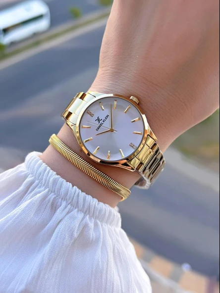 Daniel Klein Özel Kesme Camlı 3 Atm Suya Dayanıklı 2 Yıl Garantili Kadın Kol Saati+Bileklik V10925.2 - Resim 2