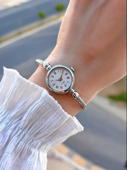 Coliseum Çelik Kordon Cartier Model Elips (Oval) Tasarım Kadın Kol Saati FG.HS.007 - Resim 2