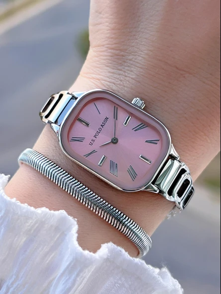 U.S.POLO ASSN Çelik Kordon 3 Atm Suya Dayanıklı Kadın Kol Saati+Bileklik Hediyeli USPA.2111.M02 ürün görseli