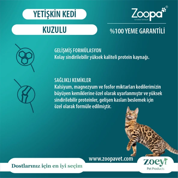 Zoey Kuzulu Yetişkin Kedi Maması 15 KG - 3